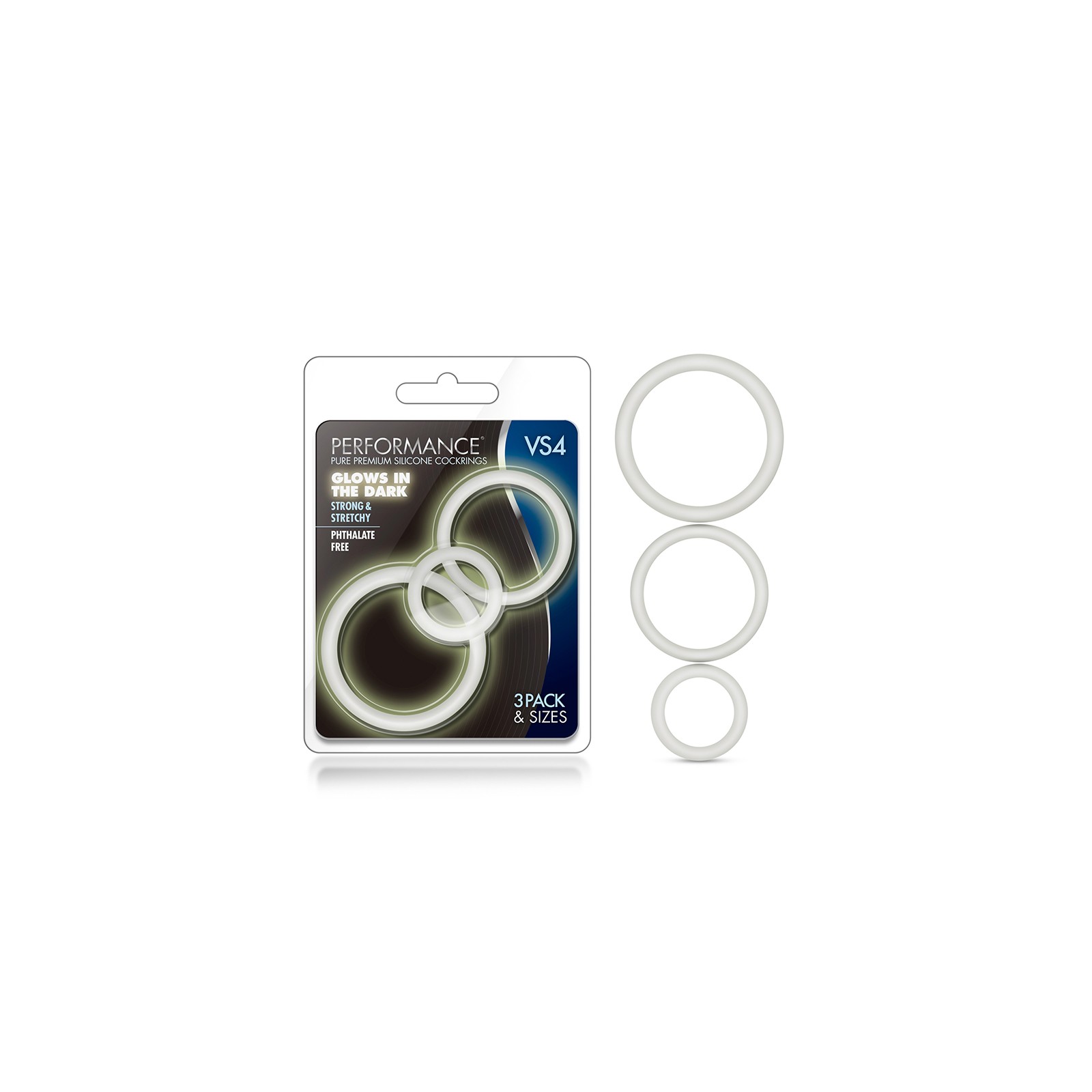 Performance VS4 Pure Premium Silicone Cockrings 3-Pack Set White