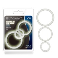 Performance VS4 Pure Premium Silicone Cockrings 3-Pack Set White