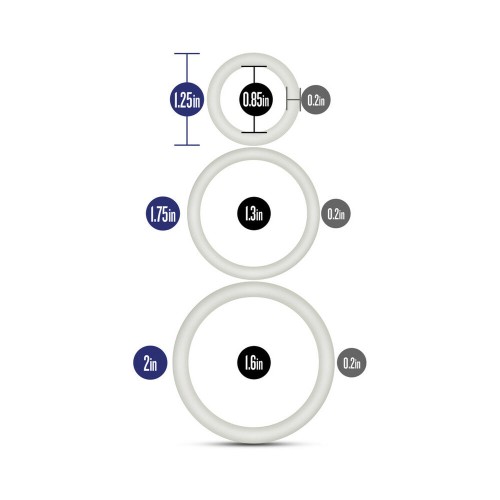 Performance VS4 Pure Premium Silicone Cockrings 3-Pack Set White