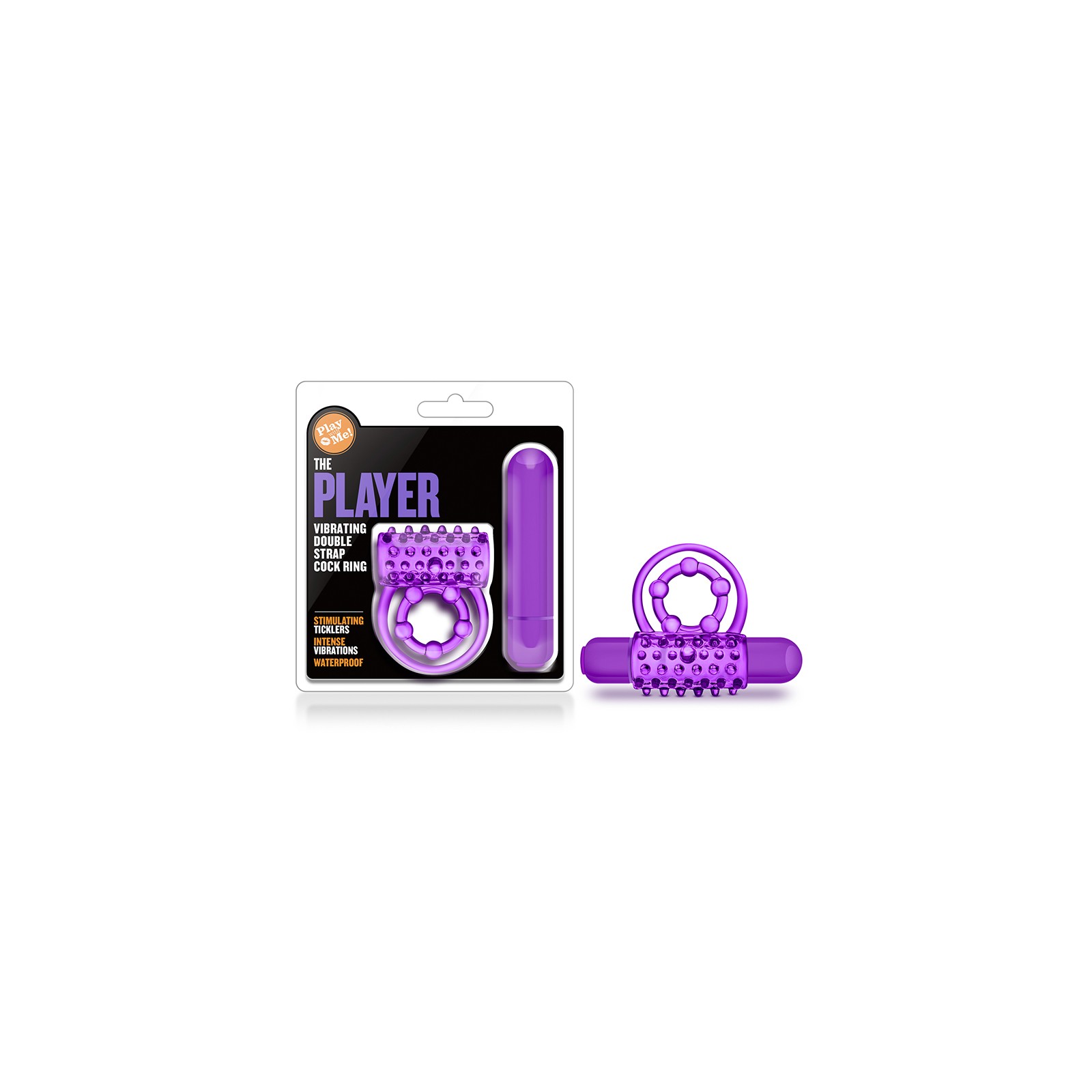 Juguete Vibrante Doble Strap Cockring Morado