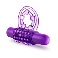 Juguete Vibrante Doble Strap Cockring Morado