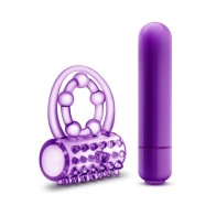 Juguete Vibrante Doble Strap Cockring Morado