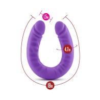 Ruse Realistic 18 in. Silicone Slim Double Dong Purple