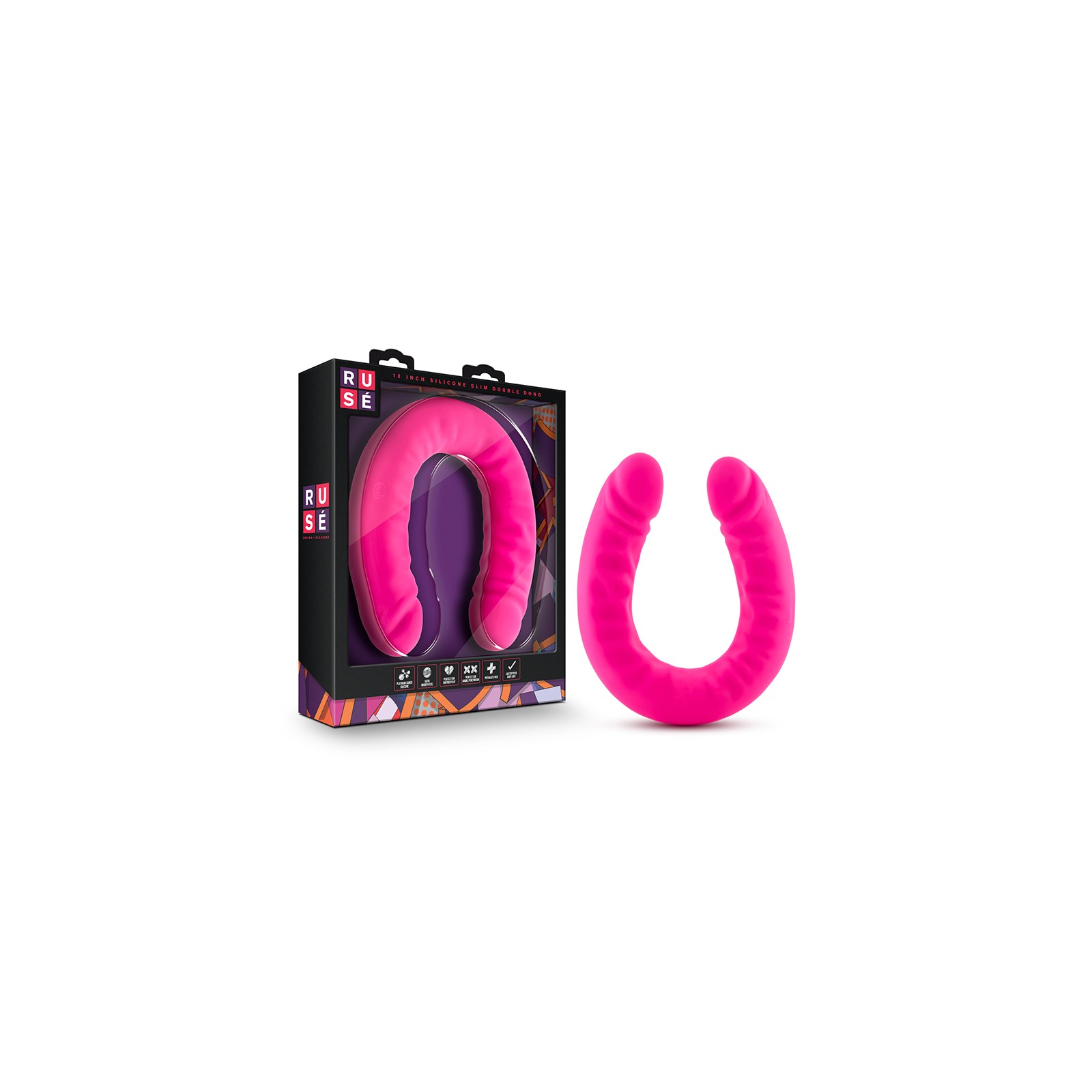 Ruse Realistic 18 in. Silicone Slim Double Dong