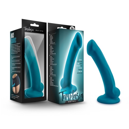 Temptasia Reina 7 in. Silicone G-Spot Dildo Teal