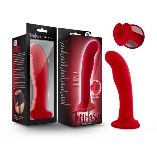 Temptasia Jezebel 6 in. Curved Dildo Crimson