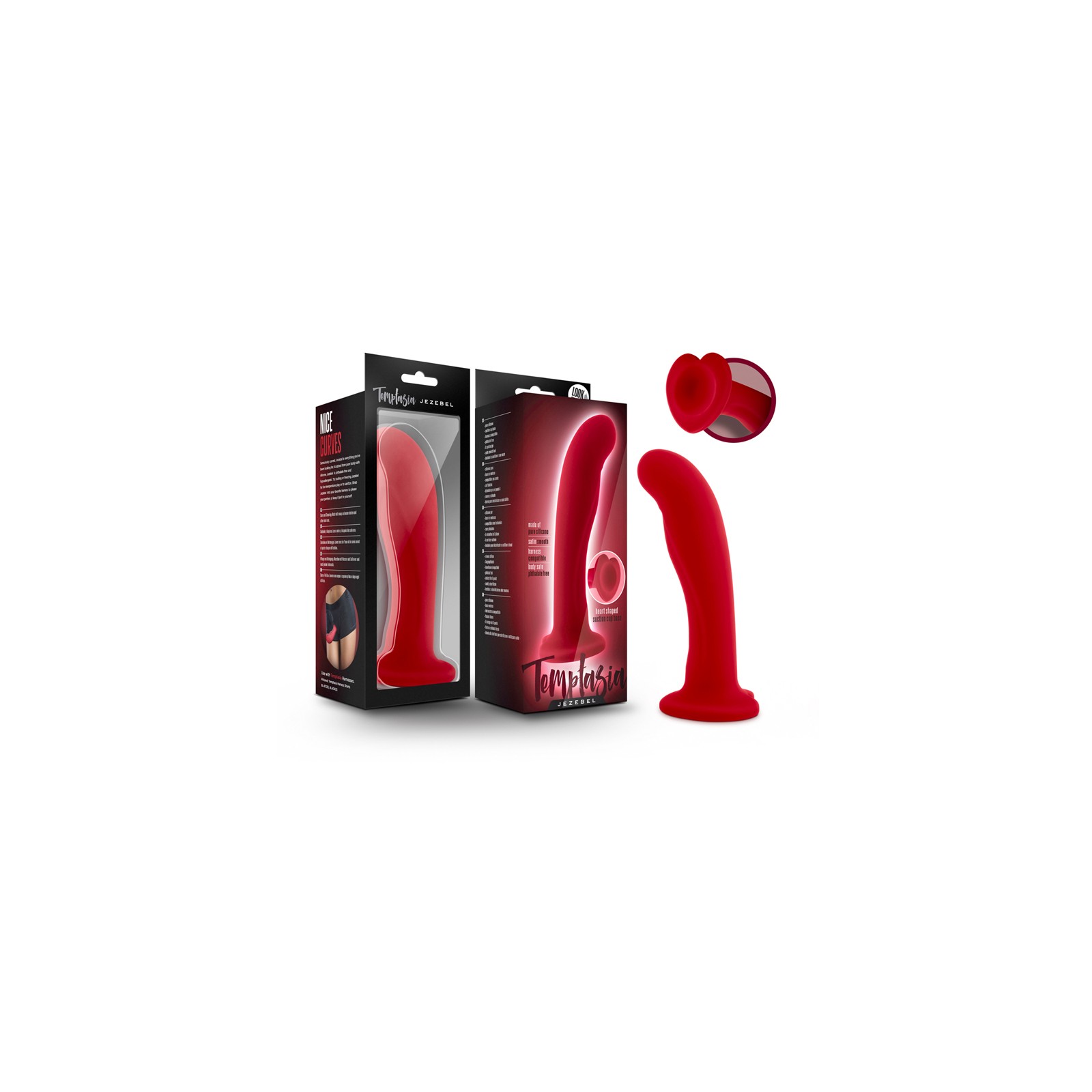 Temptasia Jezebel 6 in. Curved Dildo Crimson