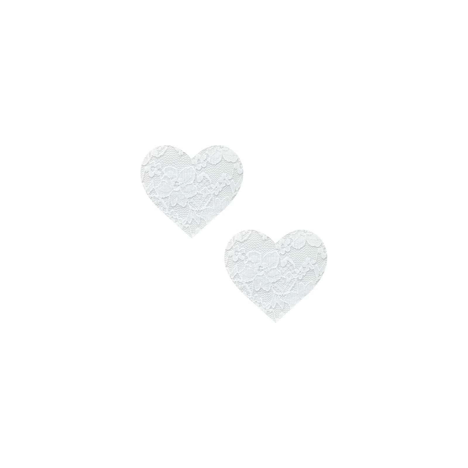 Neva Nude Heart Lace Nipple Covers White