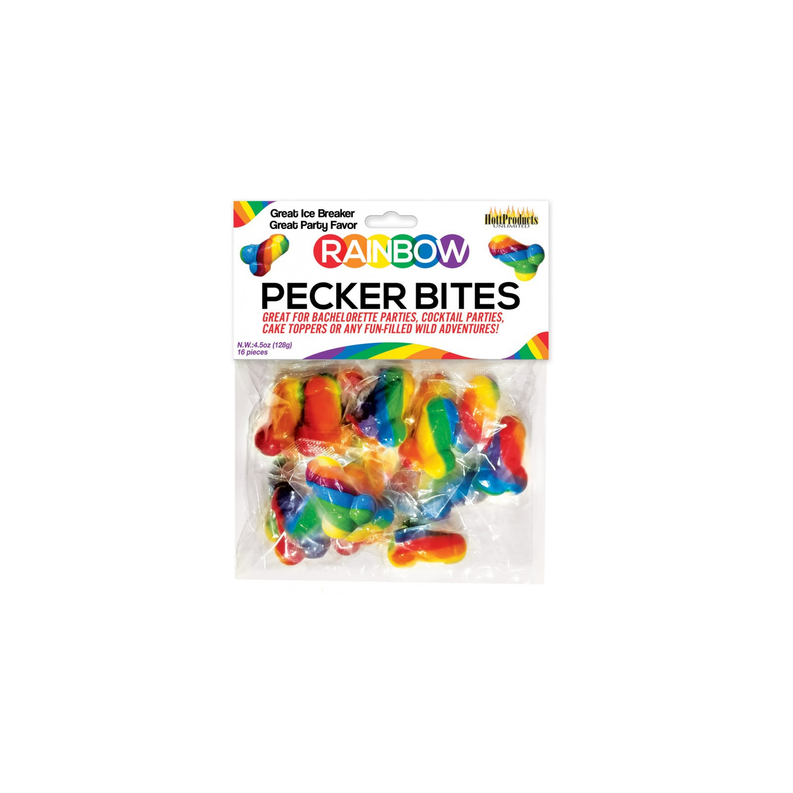 Rainbow Pecker Bites Caramelos 16 Piezas