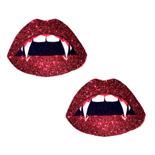 Neva Nude Vampire Lips Glitter Pasties