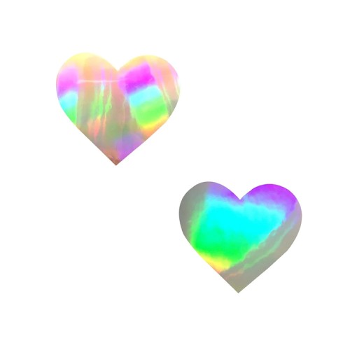 Neva Nude I Heart U Holographic Nipple Covers