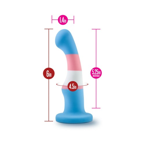 Avant Pride P2 True Blue Dildo de Silicona de 6 in. - Placer Moderno