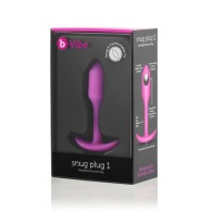 b-Vibe Snug Plug 1 Plug Anal de Silicona con Peso Fucsia