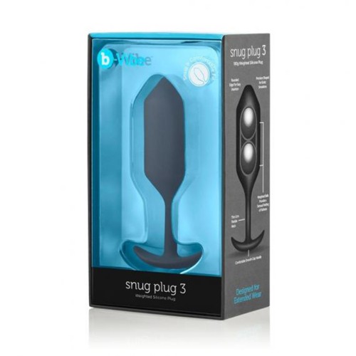 b-Vibe Snug Plug 3 Plug Anal de Silicona con Peso Negro - Compra Ahora