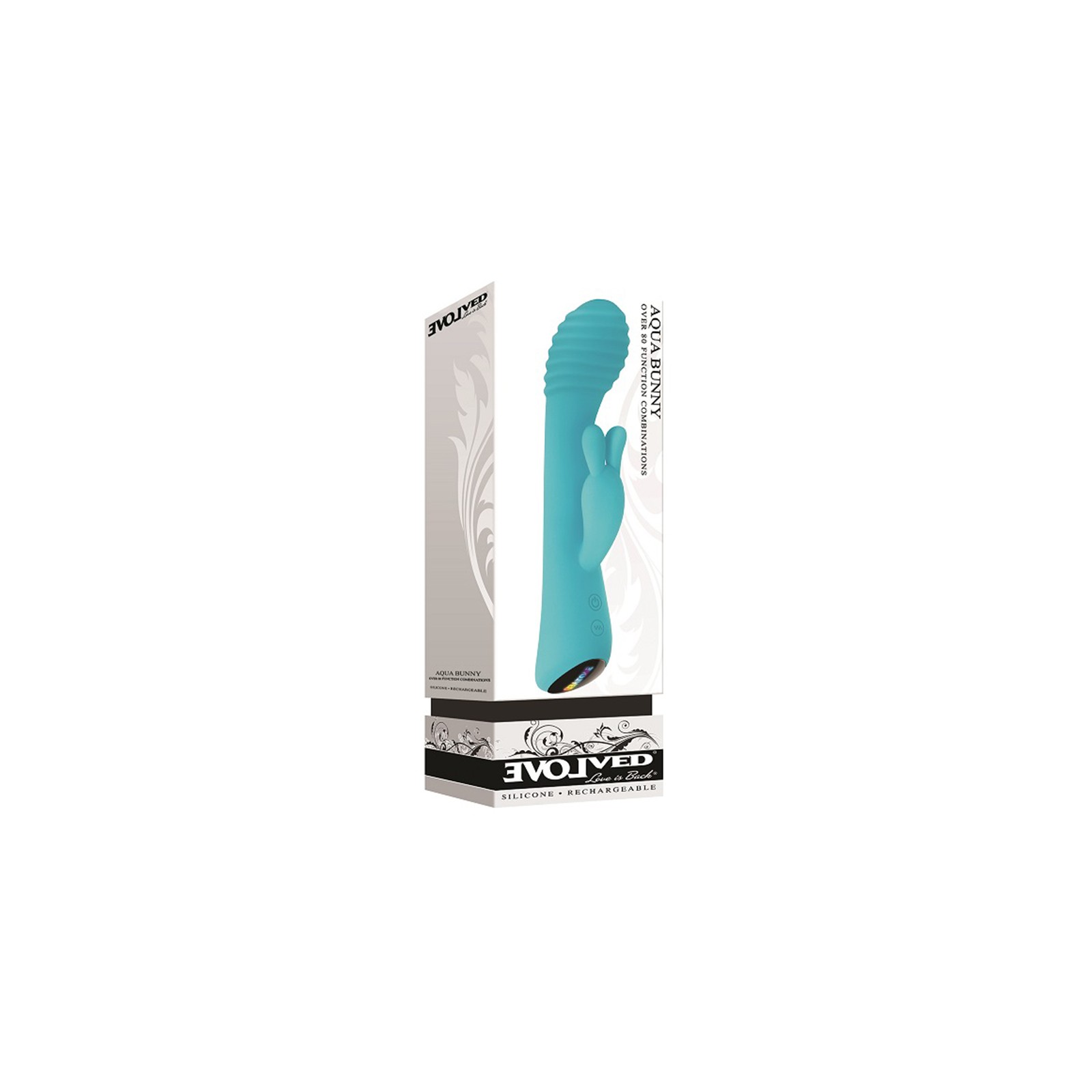 Evolved Aqua Bunny Silicone Rabbit Vibrator Teal