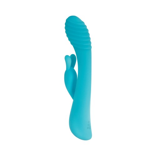 Evolved Aqua Bunny Silicone Rabbit Vibrator Teal