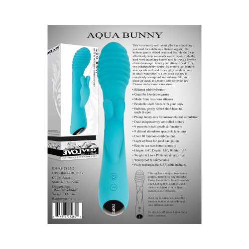 Evolved Aqua Bunny Silicone Rabbit Vibrator Teal