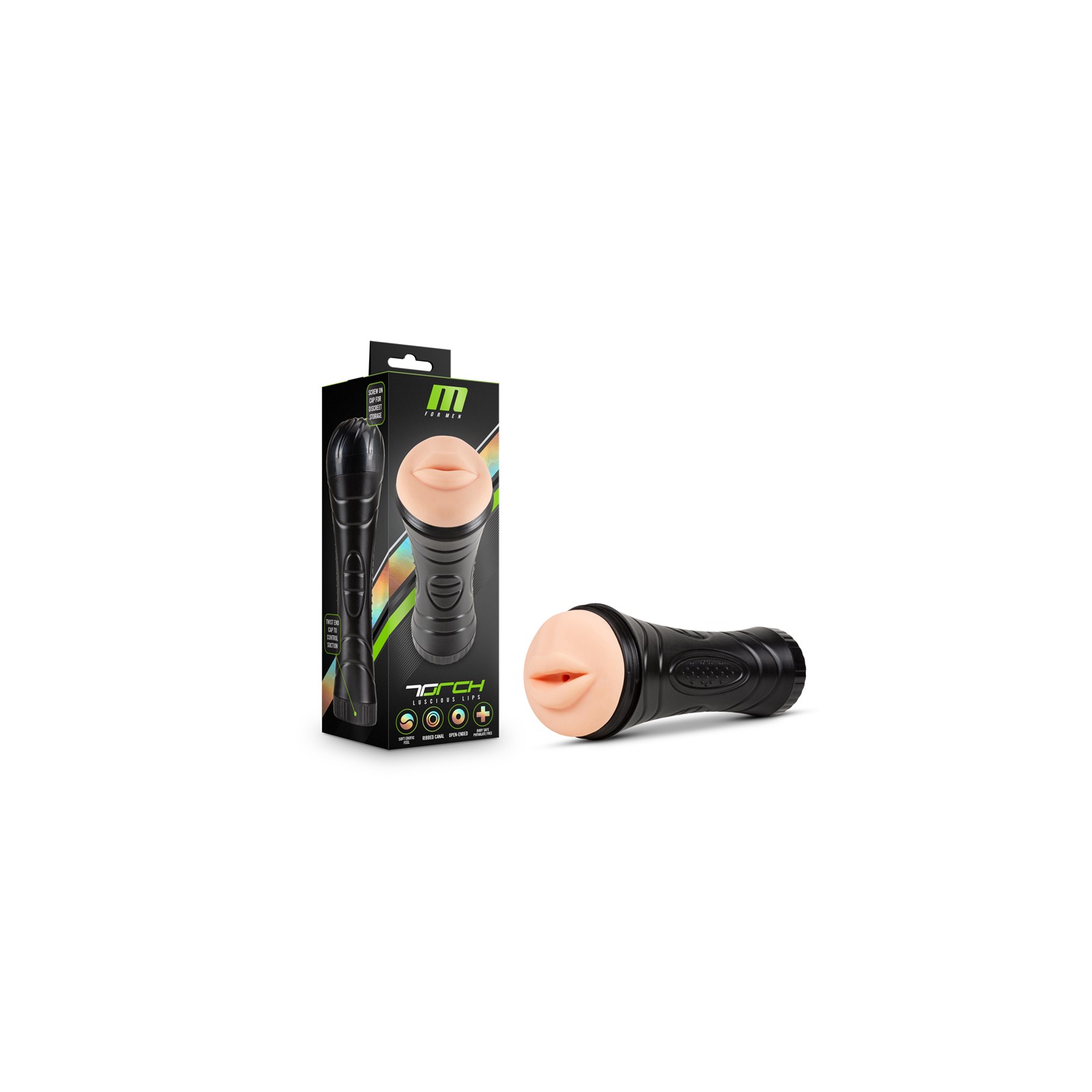 Stroker Oral Torch Luscious Lips para Hombres Beige