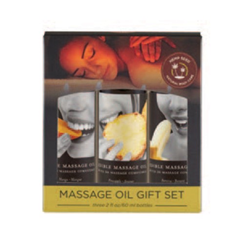 Earthly Body Edible Massage Oil Gift Set - Natural Scents