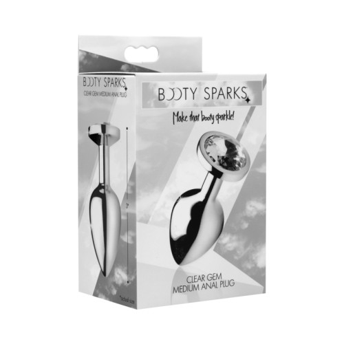 Plug Anal Booty Sparks con Joya Clara Mediano - Elegante y Divertido