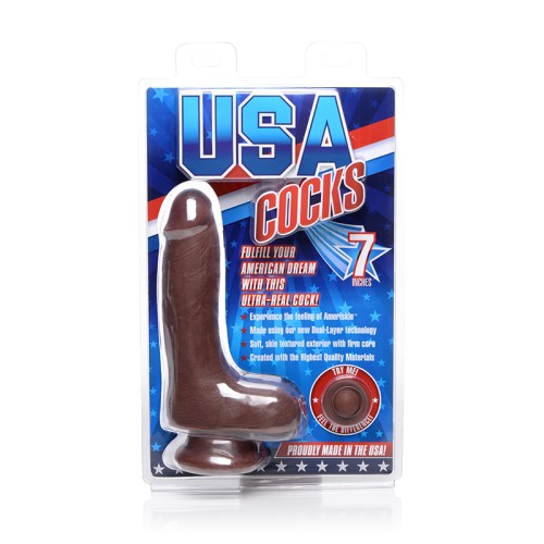 Dildo Ameriskin de Densidad Dual 7in USA COCKS para Placer Realista