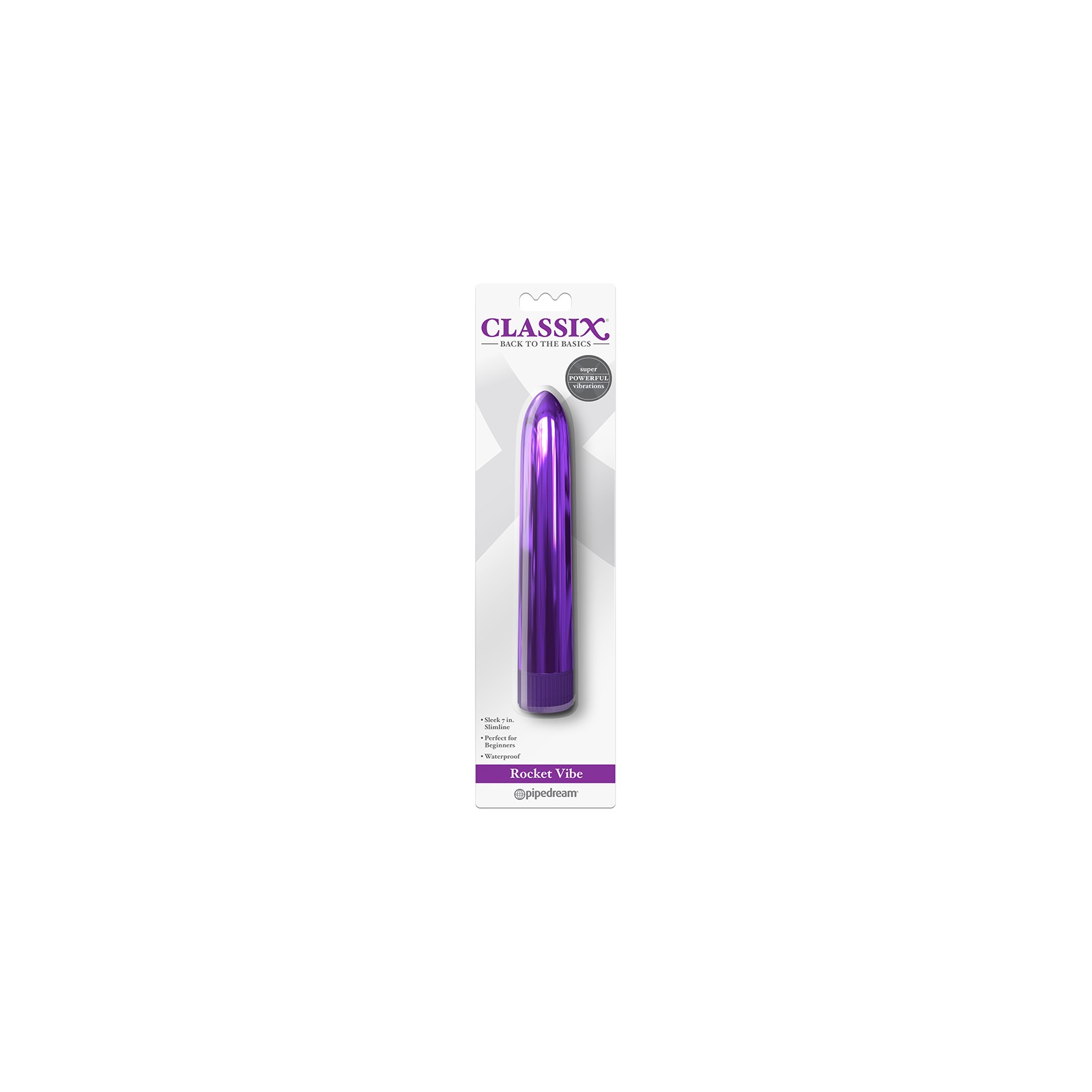 Pipedream Classix Rocket Vibe 7 in. Vibrador delgado Púrpura