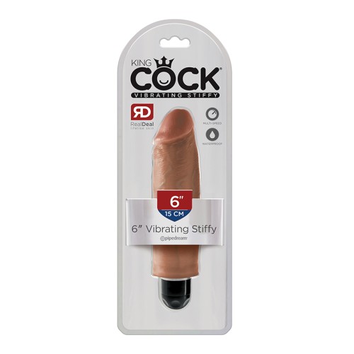 King Cock 6 in. Vibrating Stiffy Dildo Tan