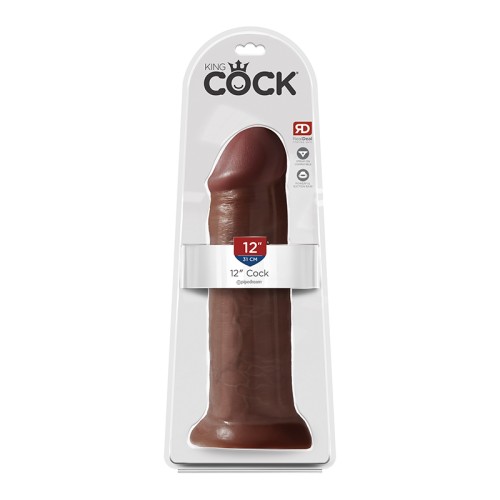 Dildo Realista King Cock de 12 in. Brown de Pipedream