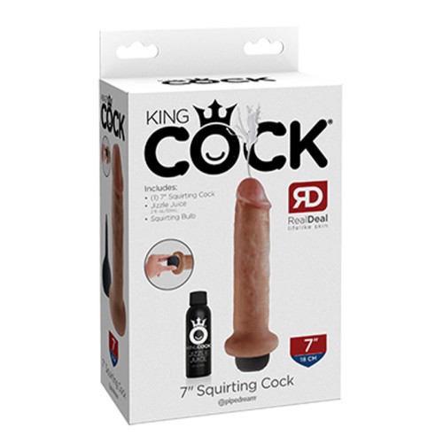 Dildo Realista Squirting King Cock de 7 in. Color Canela