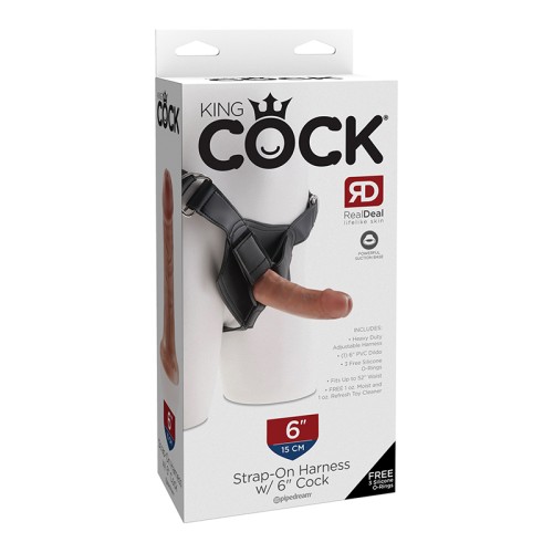 Arnés Pipedream King Cock con Dildo de 6 pulgadas Color Tan