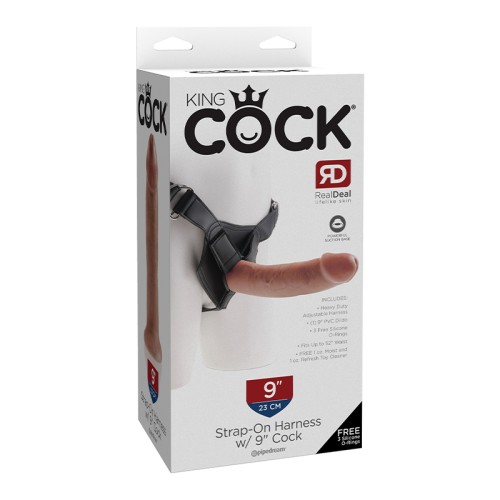 Arnés para Strap-On King Cock con Pene de 9 Pulgadas Tan