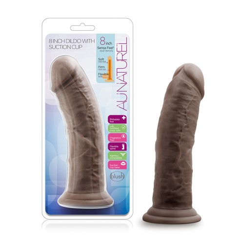 Dildo Posable de Doble Densidad Au Naturel de 8 in. Marrón