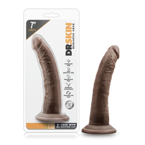 Dildo Realista de 7 Pulgadas Dr. Skin Marrón