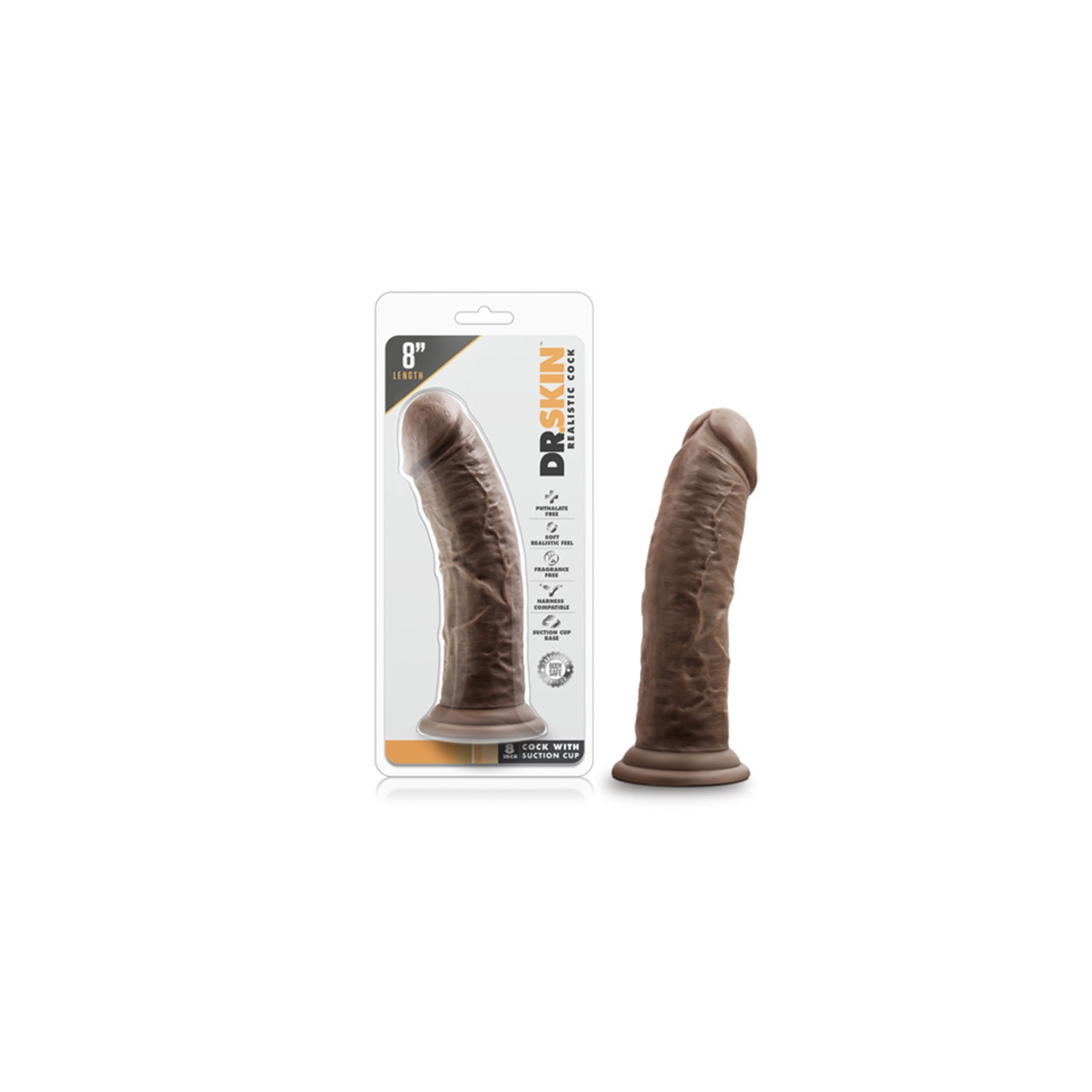 Dr. Skin Realistic 8 inch Brown Dildo