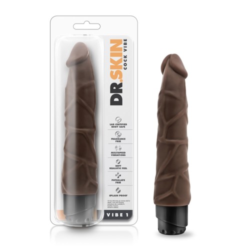 Dildo Vibrador Realista 9in Dr. Skin Marrón