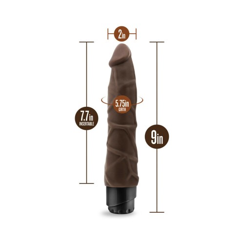 Dr. Skin Realistic Vibrating Dildo 9in Brown