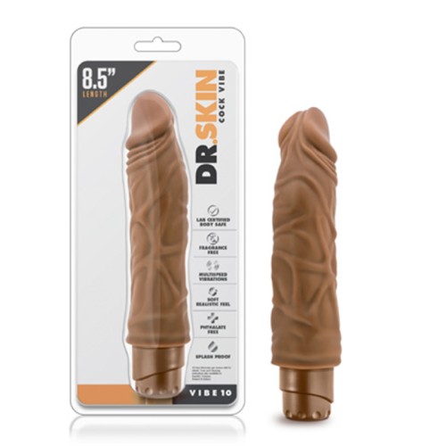 Dr. Skin Vibe 10 Dildo Vibrador Realista - 8.5 in. Tan