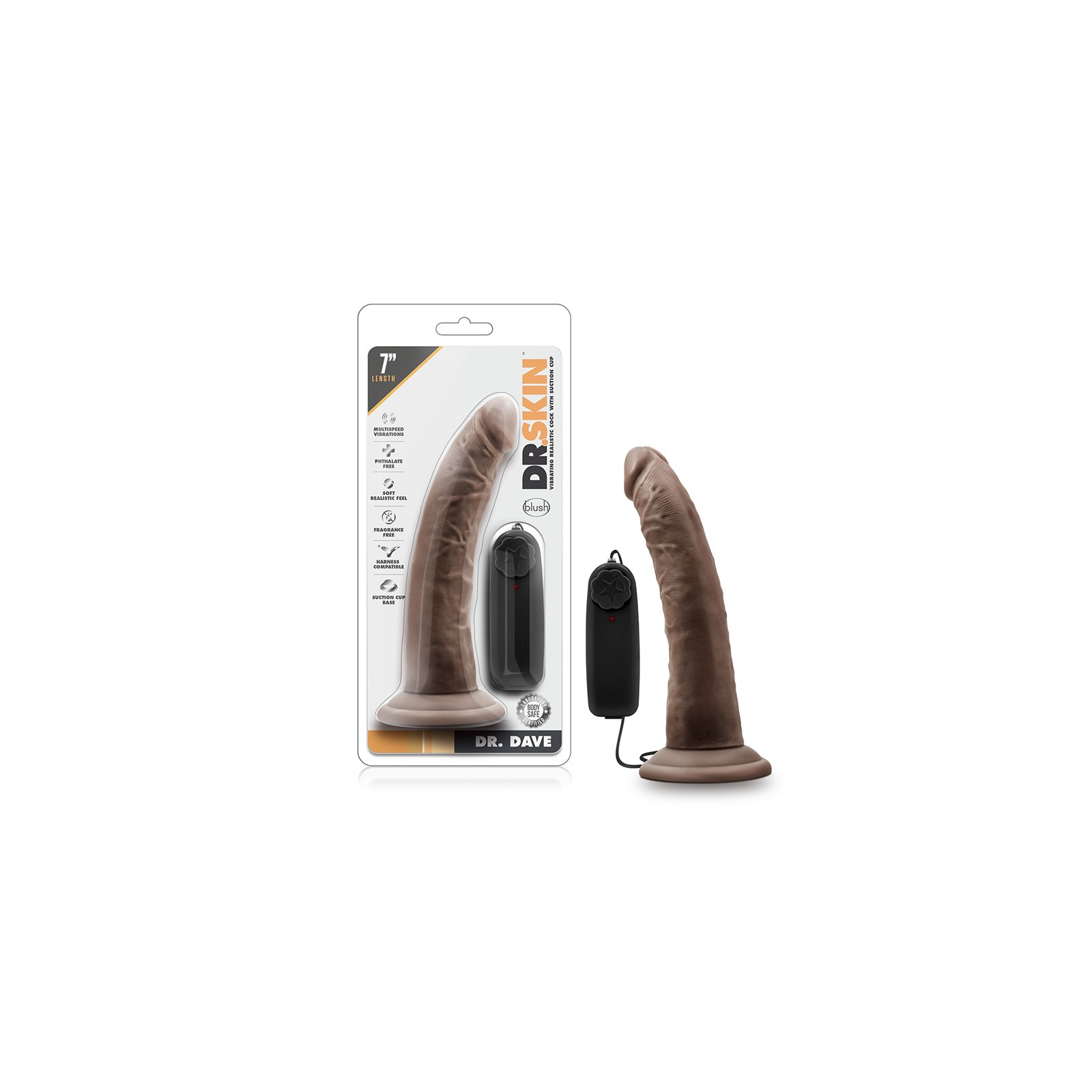 Dr. Skin Dr. Dave Dildo Vibrador de 7 in.