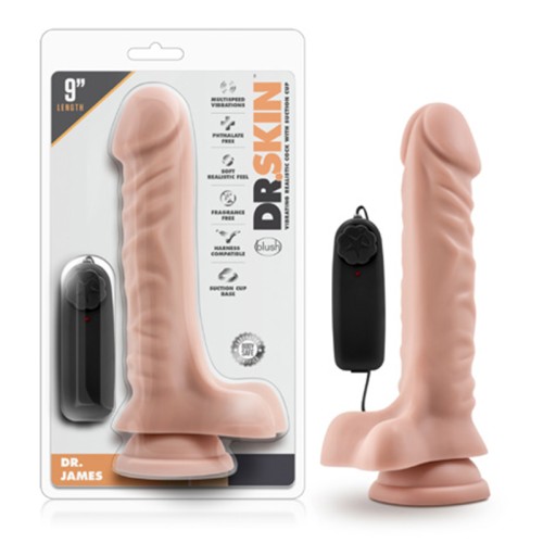 Dildo Vibrador Realista de 9 in. con Base de Succión de Dr. Skin