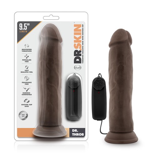 Dr. Skin Dr. Throb Dildo Vibrador Realista Marrón