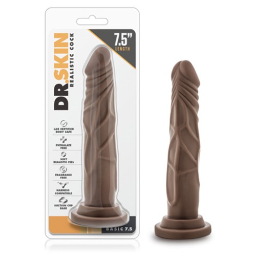 Dr. Skin 7.5 in. Realistic Dildo Brown for Pleasure