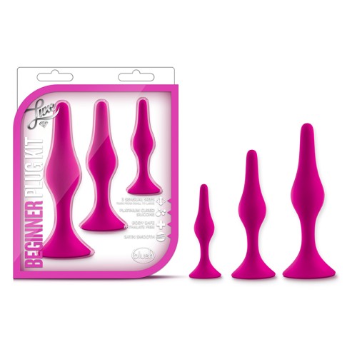 Luxe 3-Piece Silicone Beginner Plug Kit Pink