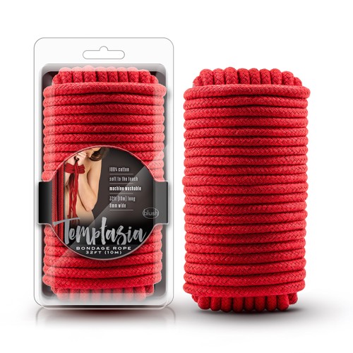 Temptasia 32 ft Cotton Bondage Rope in Red