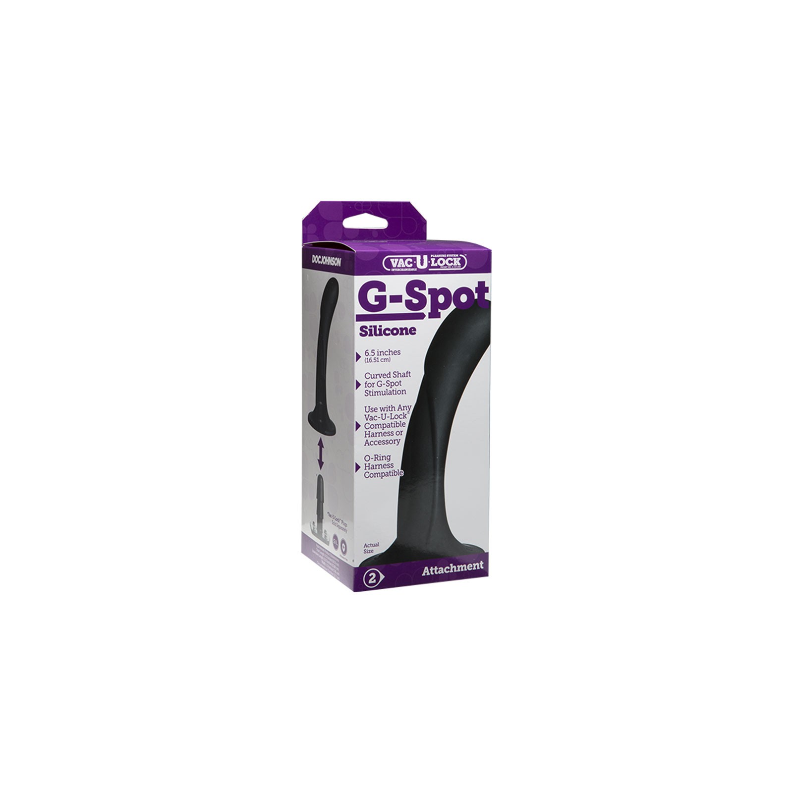 Vac-U-Lock G-Spot Silicone Dildo Attachment in Black