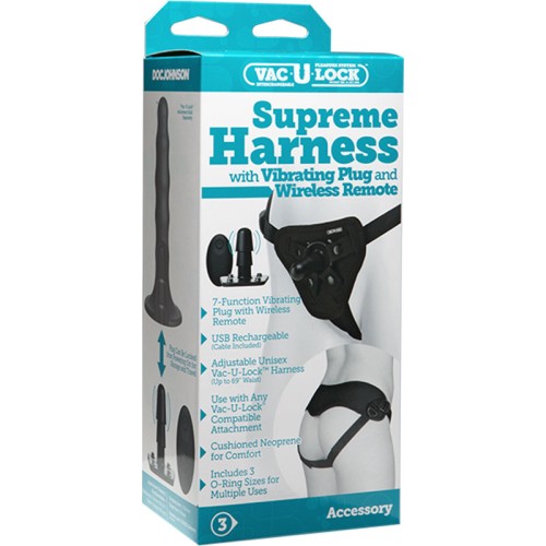 Arnés Supreme Vac-U-Lock con Plug Vibrante para Placer Máximo