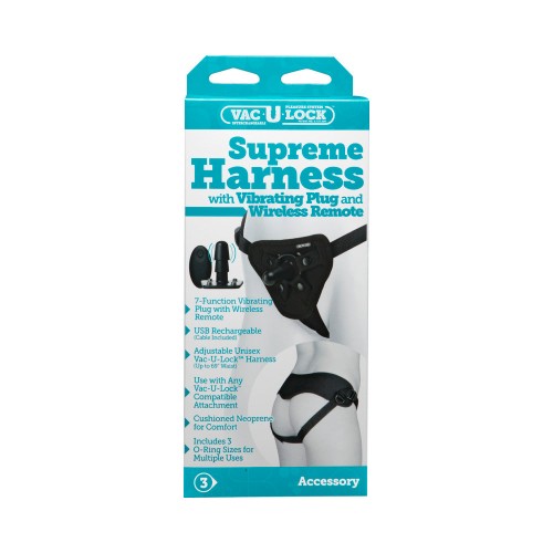 Vac-U-Lock Supreme Harness with Vibrating Plug for Ultimate Pleasure