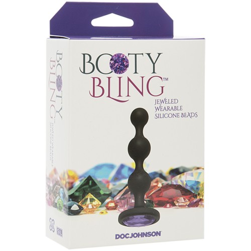 Perlas de Silicona Usables Booty Bling con Joyas Moradas