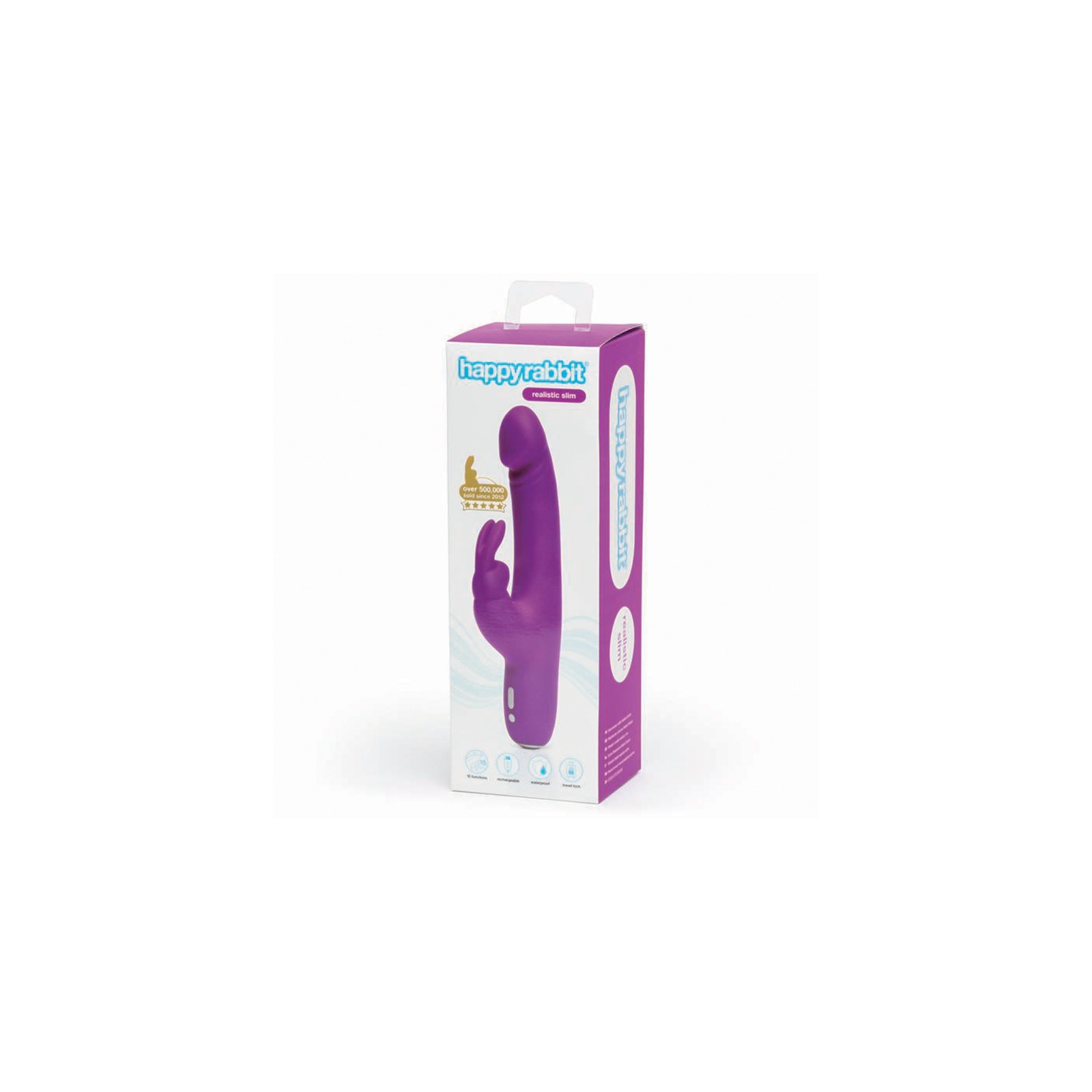 Vibrador Conejito Realista Slim Recargable de Silicona Púrpura