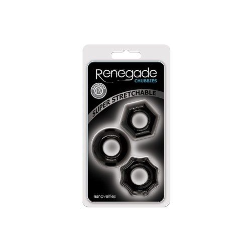 Anillos para el Pene Renegade Chubbies 3-Pack Negros