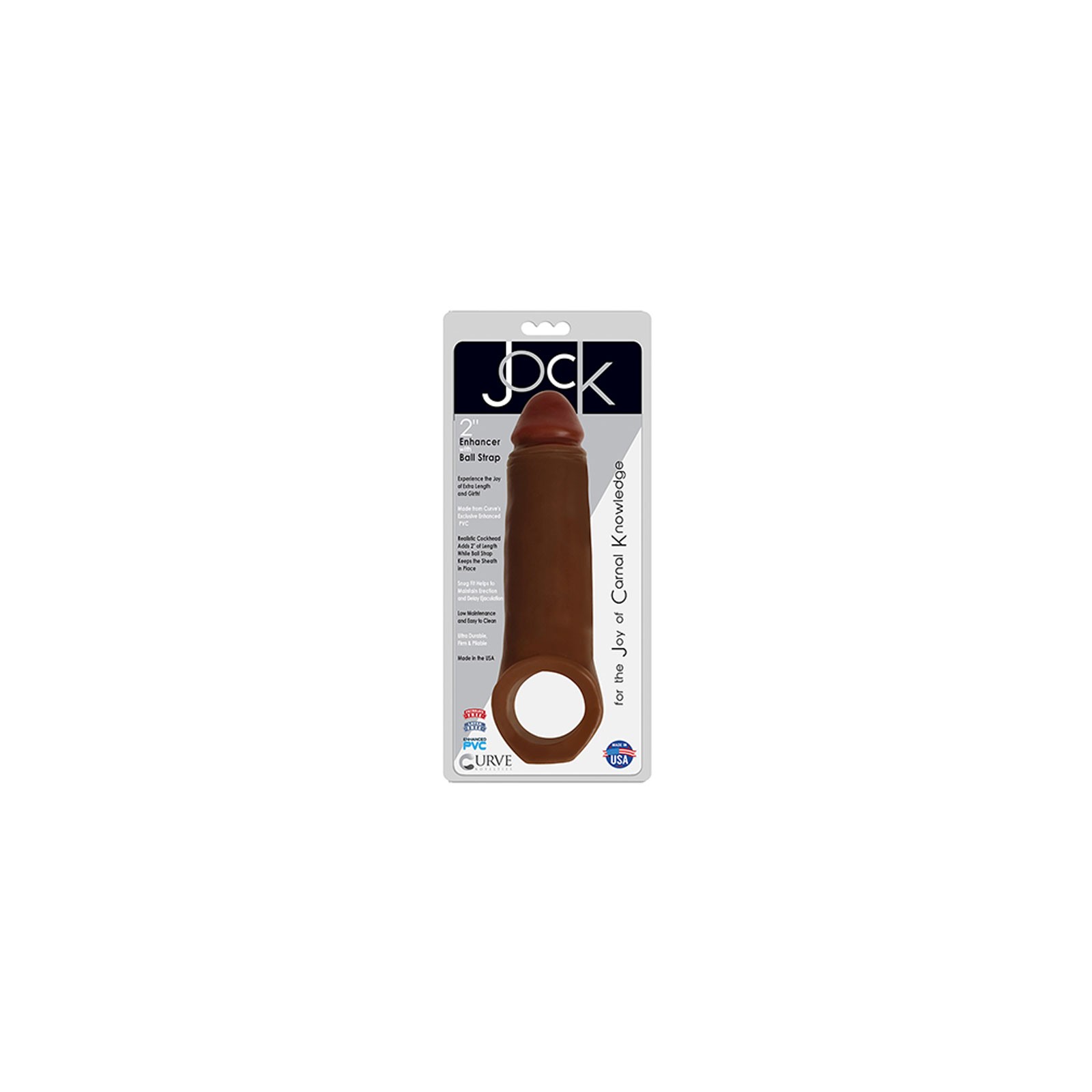 Curve Toys Jock 2 in. Enhancer with Ball Strap Brown